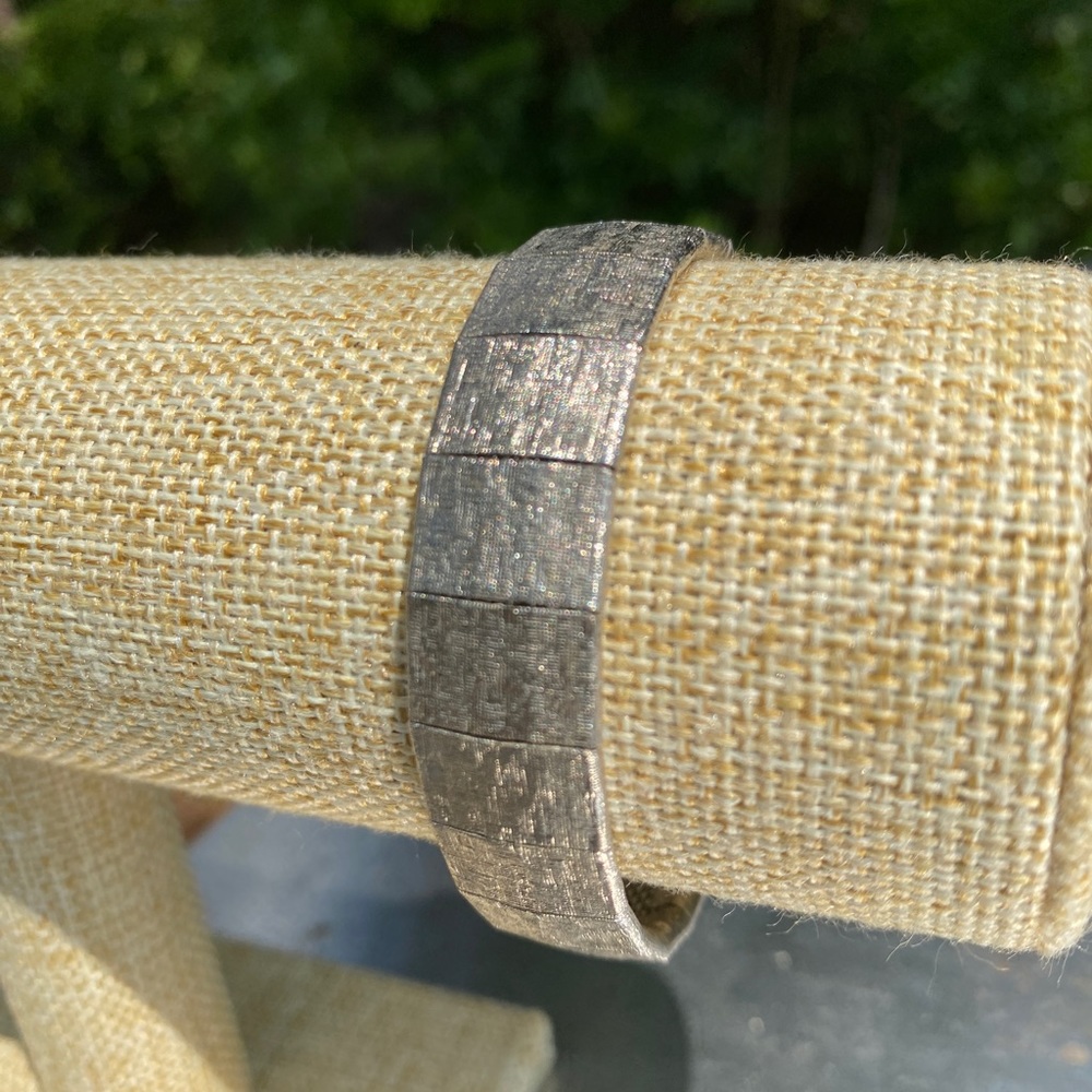 Silver Hammered Link Bracelet
